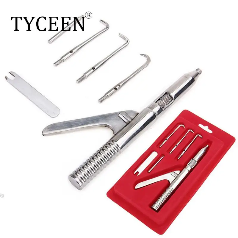 1 Set Dental Automatische Singlehanded Krone Entferner Gun set Edelstahl Dental Chirurgische Instrument Werkzeuge mit 3 arbeits spitze