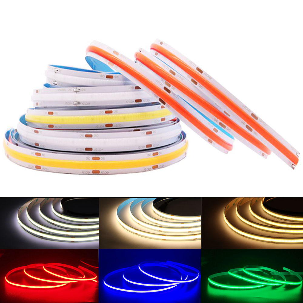 COB LED Strip Light High Density Flexible FOB 480/528 LEDs/m Led Lights Tape ,Nature White/Warm White/White