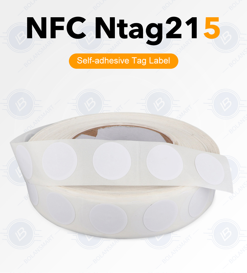 Ntag215 samoprzylepna etykieta NFC naklejka na etykiety 13.56MHz ISO14443A biała uniwersalna 215 RFID telefon dostępna etykieta samoprzylepna
