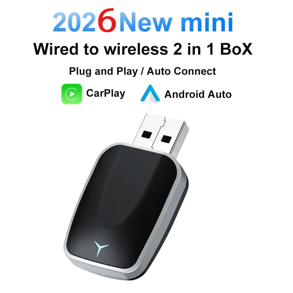 2026 FLIXIVI 2-in-1 Kabelloser CarPlay Android Auto Adapter Mini-Box Plug-and-Play Universal für Nissan Auto Kabelloser Adapter