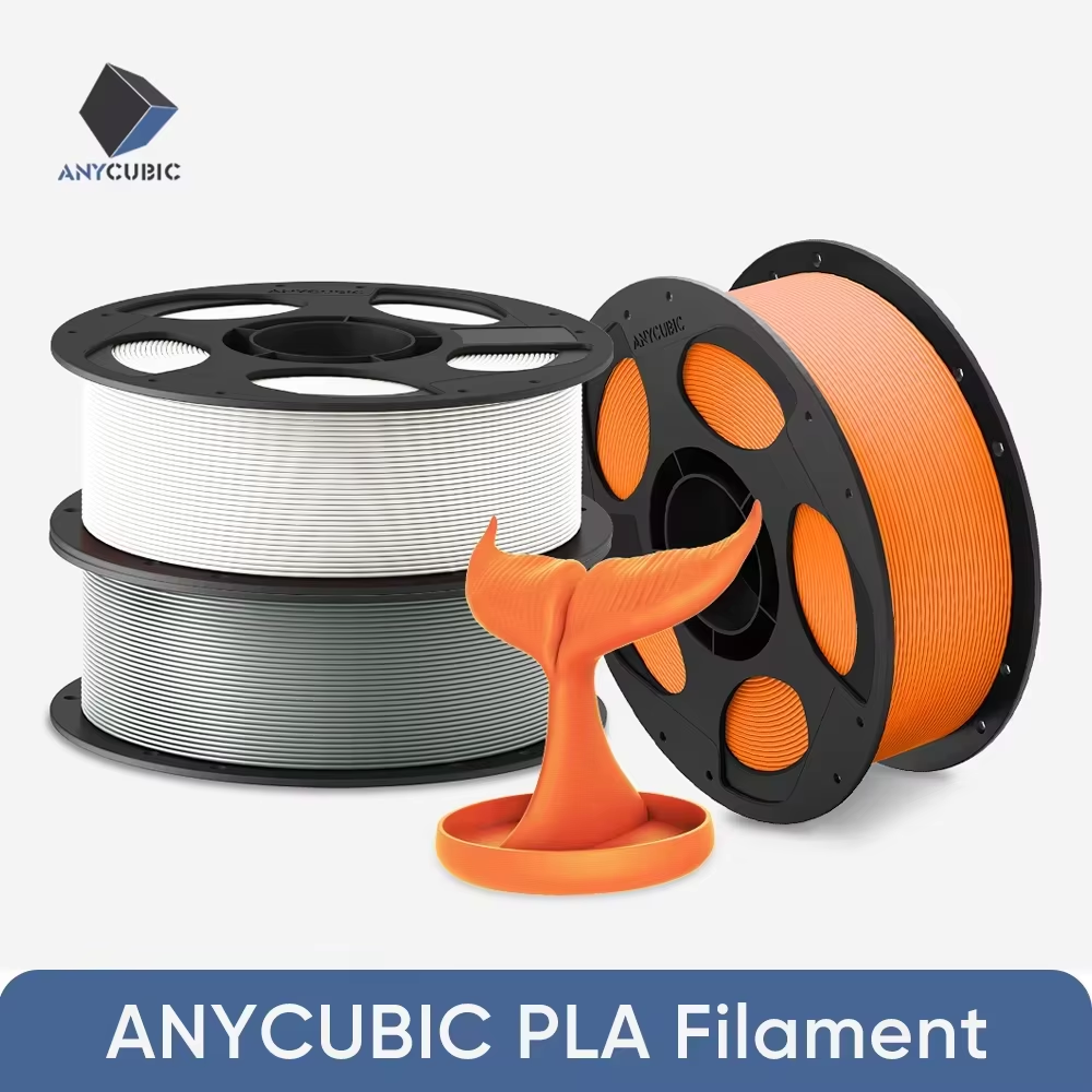 2 кг ANYCUBIC PLA-нить 1,75 мм, 1 кг/рулон для 3D-принтеров, серия Kobra, аккуратная катушка, не спутывающаяся печать, плавно, экологически чистый