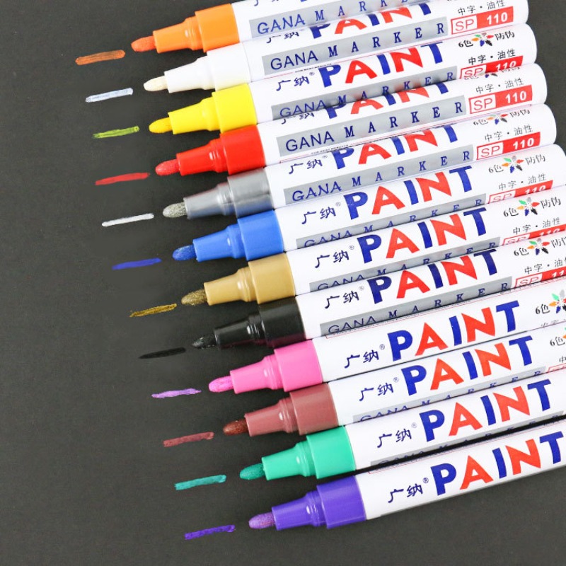 1 Stuk Auto Olieachtige Schilderij Pen Waterdichte Permanente Graffiti Touch Up Band Marker Auto Rubberen Band Loopvlak Pen Voor Fiets Auto Auto 'S Metaal