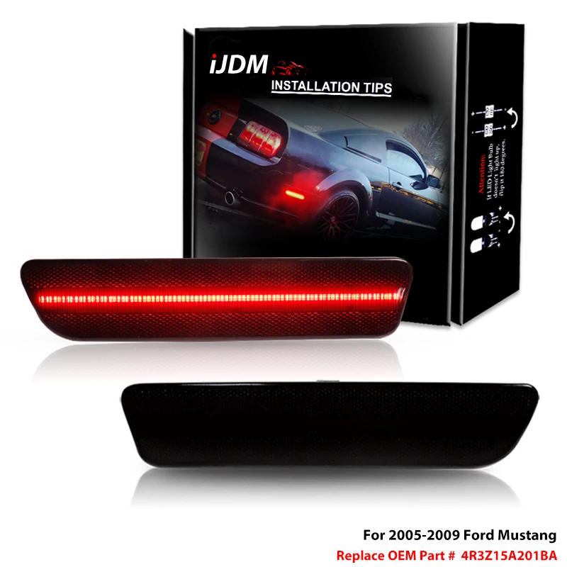 IJDM per Ford Mustang T10 rosso Full LED accessori per luci di ingombro laterali posteriori, sostituire le lampade di posizione laterali OEM muslimback 05-09