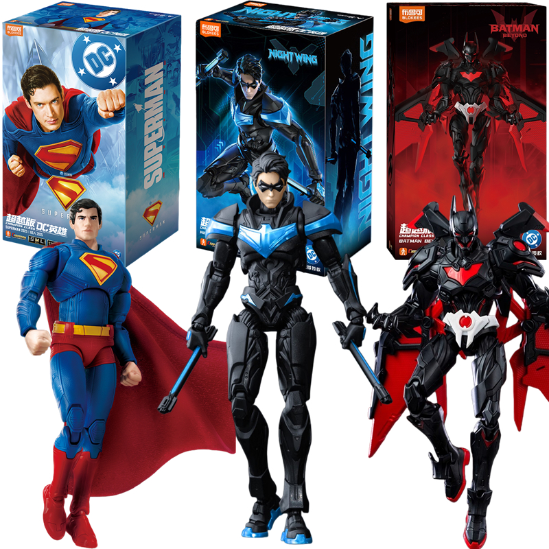 BLOKEES Nightwing Superman Batman Beyond Original Gunn David DC David Justice League Comics Action Figure Geassembleerd model speelgoed