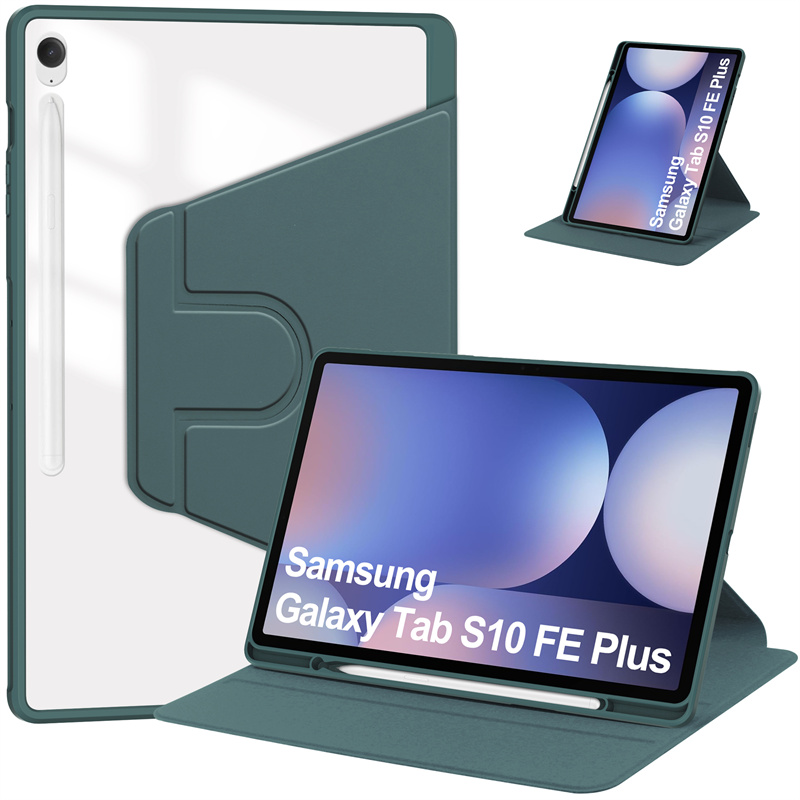 Pour Samsung Tab S10 FE Plus étui avec porte-stylo 360 rotatif acrylique support couverture pour Galaxy tab s10 fe plus étui sm-x620 13.1"