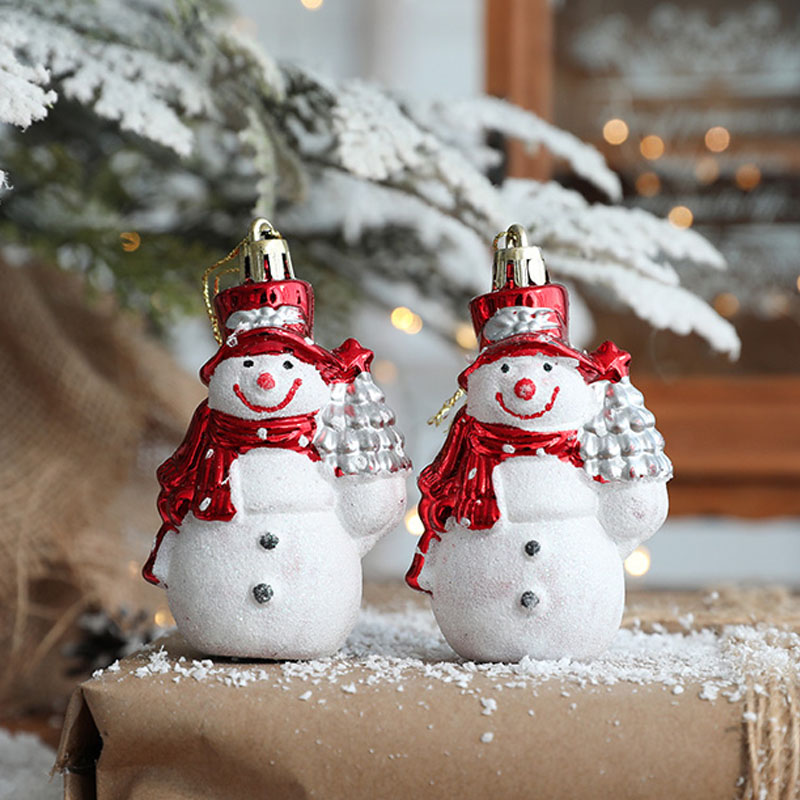 Enfeites de Natal para decoração, muleta boneco de neve, alce xmas tree pingente, presentes de ano novo, brinquedos para crianças, 2023, 2 peças