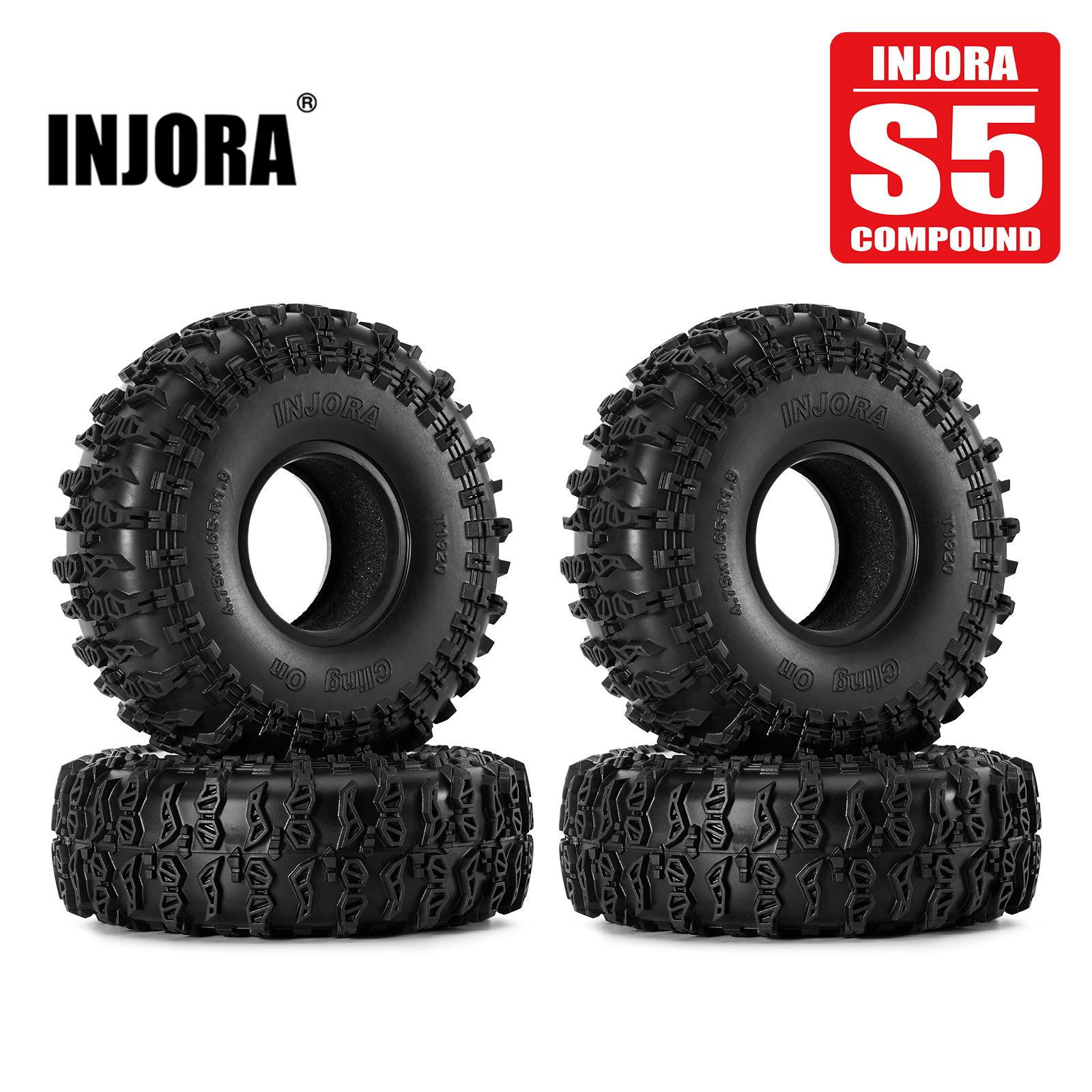 INJORA-Pneus à accrocher S5 1.9 ", 120x42mm, pour 1/10 RC Inoler (T1920)