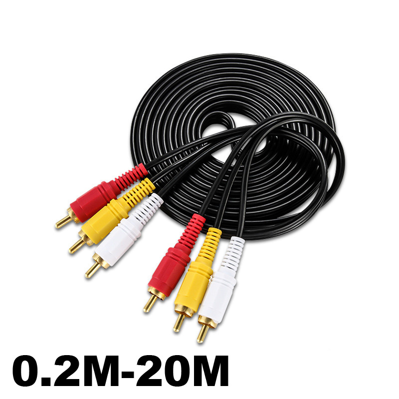 1.5 M/3 M/5 M/10 M/20 M 3 RCA Male Naar RCA RCA Plug Splitter 3RCA Adapter Kabel Audio TV DVD Video Adapter AV Kabel RCA