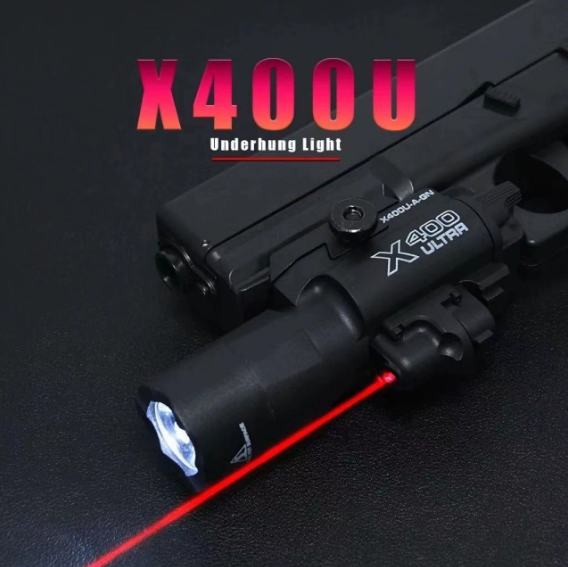 ไฟฉาย LED รุ่นใหม่ 5A x400 และ X300 สำหรับปืนพก ใช้กับรางขนาด 20 มม. สำหรับแอร์ซอฟท์ ไฟฉายสำหรับล่าสัตว์แบบแขวน พร้อมแสงเลเซอร์