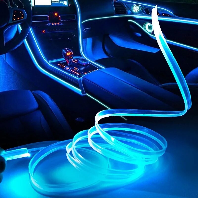 Tiras led para carro, lâmpada decorativa interna, flexível, neon, frio, rgb, universal, usb, festa, atmosfera, acessórios de diodo
