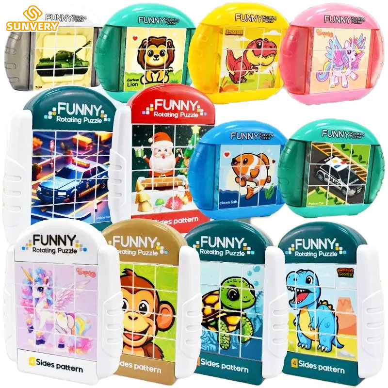 Puzzle rotatif 4 en 1 pour enfants, jouets Fidget 3 4 5 6 7 8 ans, 4 puzzles en 1, motricité fine, cadeau pour garçons et filles âgés de 3 ans et plus