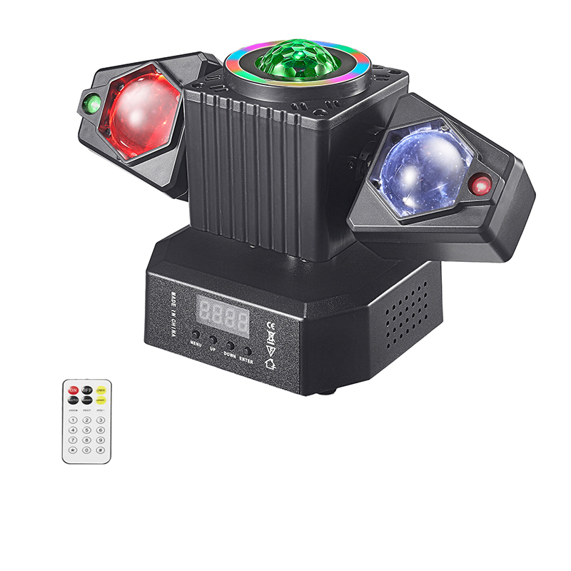 50W LED Beam Moving Head Light Rood Groen Laser Disco Light met Magic Ball Roterende afstandsbediening Geschikt voor DJ Party Birthda