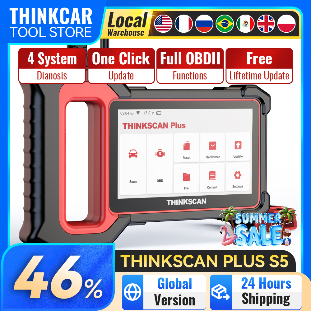 Thinkscan Plus S7/S6/S5/S4 OBD2 เครื่องสแกนเนอร์อายุการใช้งานฟรี Update ยานยนต์ Thinkcar เครื่องมือวินิจฉัยฝาครอบ 10,000 + รถยนต์รหัส Reader