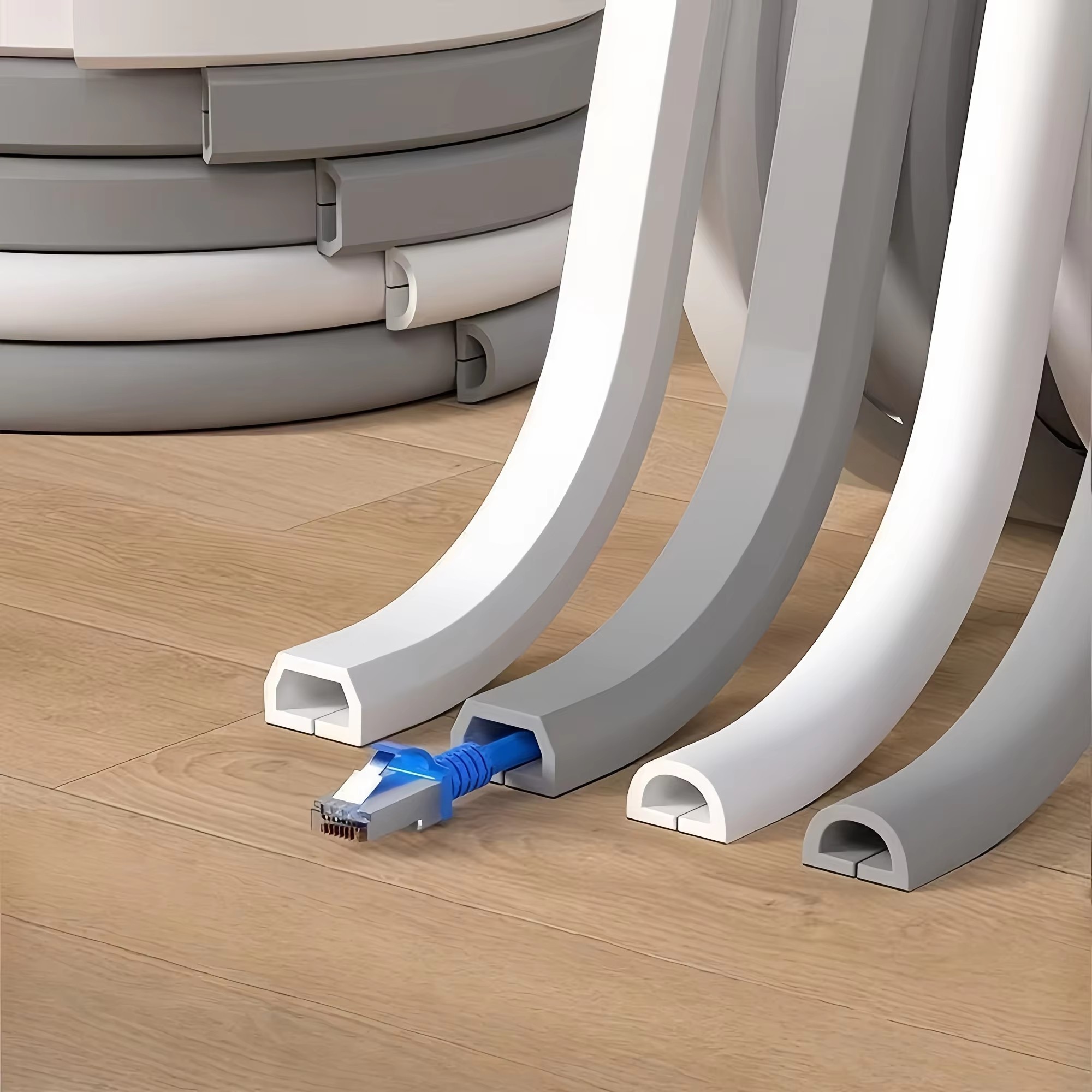 1 Stück 3/5M Selbstklebender PVC-Kabelmanagementstreifen, dekorativer Kabelschutzstreifen, geeignet zum Abdecken von Kabeln an Wänden und Böden
