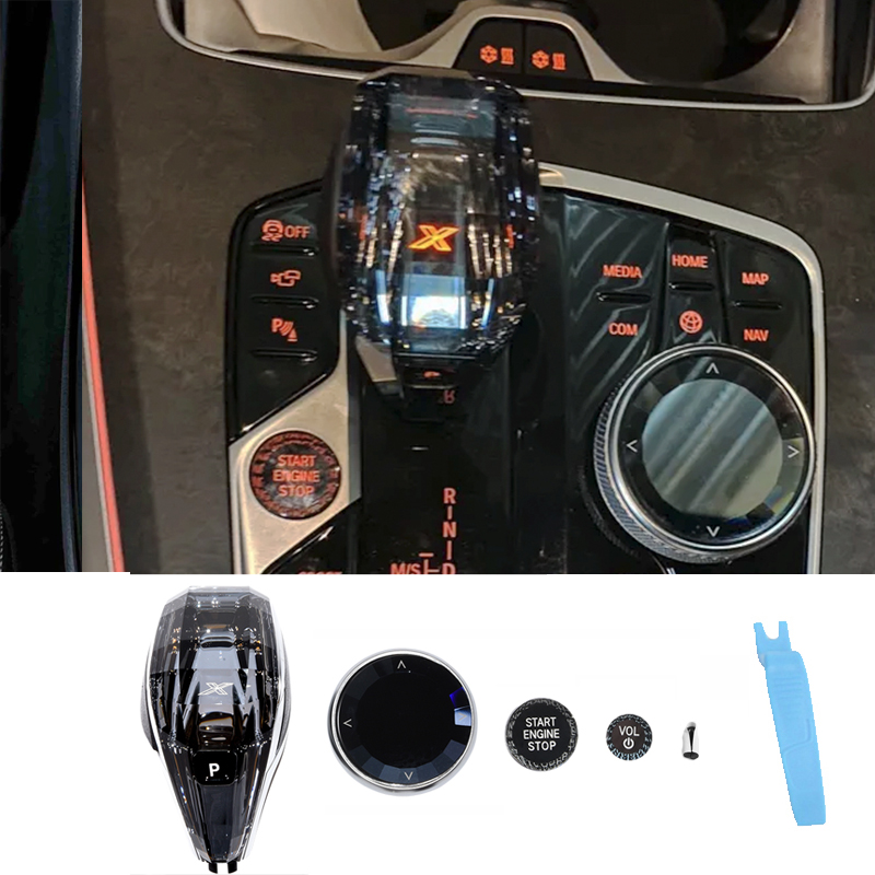 Juego de 4 piezas de palanca de cambios de cristal para BMW Serie 3 X3 X4 X5 X6 F44 G20 G05 G06 G01 G02 G08 manija de engranaje de cristal automática
