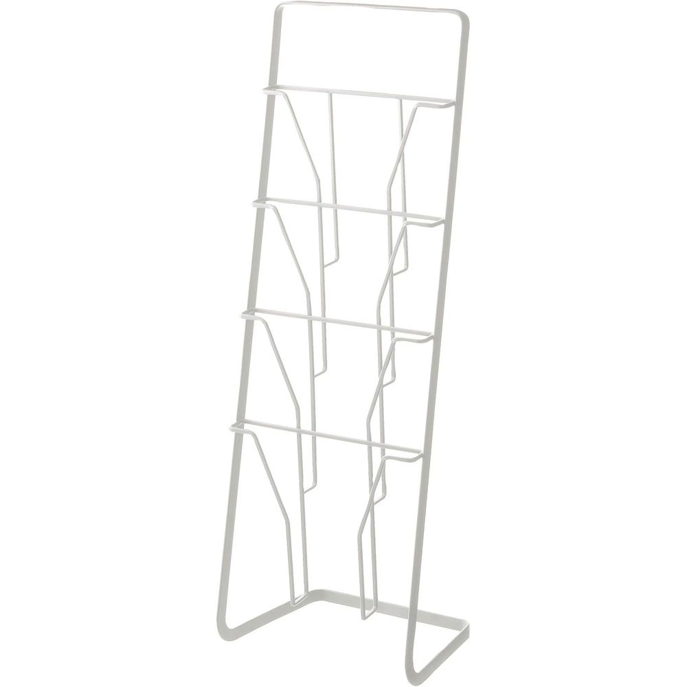 White Steel 4-Tier Magazine Rack, 25x18x71 cm