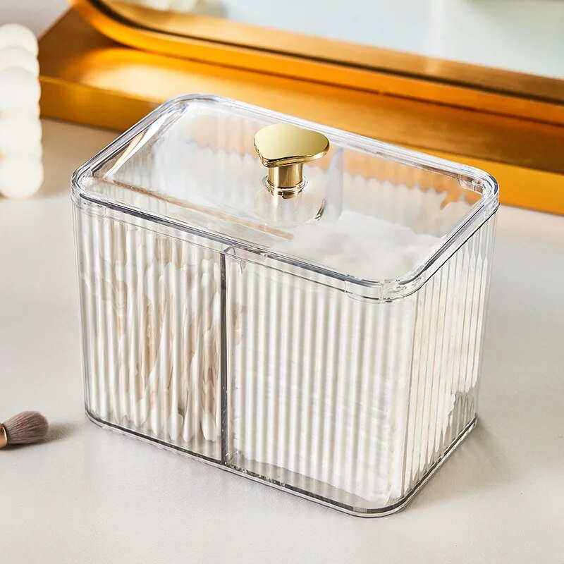 Cotons-tiges carrés en plastique transparent, boîte de stockage d'évaluation cosmétique, support de tampons de coton pour 03/stockage