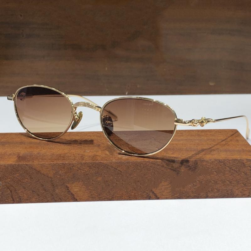Nowe Modne Ekskluzywne Okulary Przeciwsłoneczne Unisex Luksusowej Marki Projektanckiej, z Czystego Tytanu, Owalne, Modne, Personalizowane Okulary Przeciwsłoneczne na Zewnątrz z Ochroną UV400