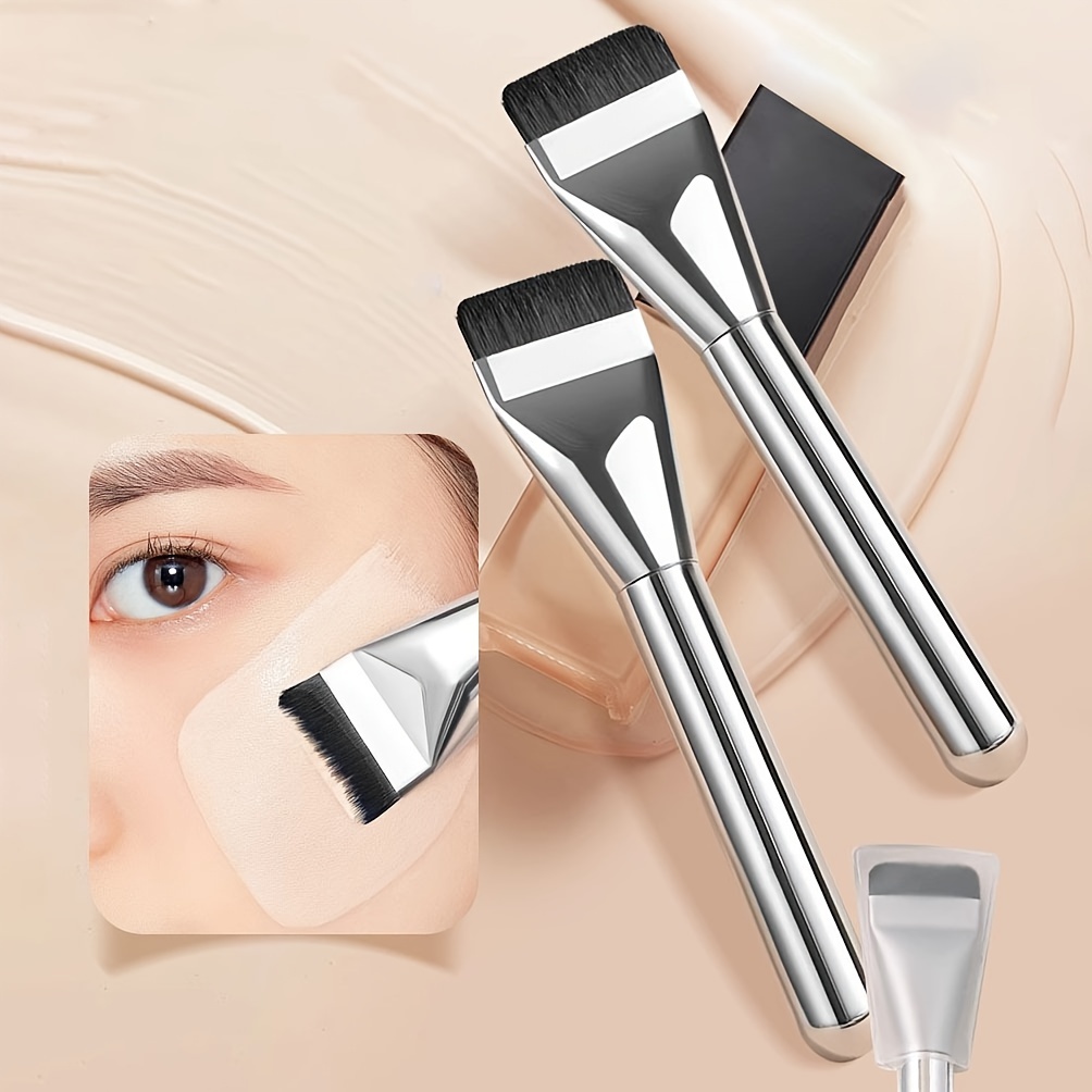 Platte Kop Foundationborstel Ultradunne Platte Borstelkop Traceless Maskerborstel Gemengde Foundation Crème Make-Up Borstels