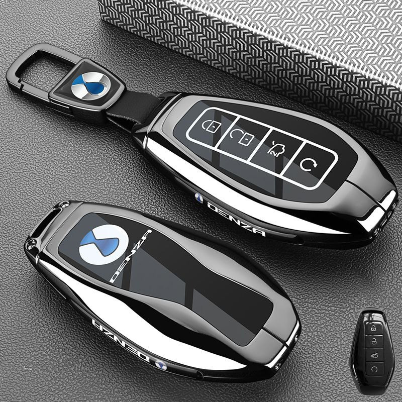 Custodia chiave auto per DENZA N9 D9 Z9 GT N7 N8 X DMI 2025 + 2026 Portachiavi Borsa di copertura remota Custodia Shell Anello di supporto Fob Accessori