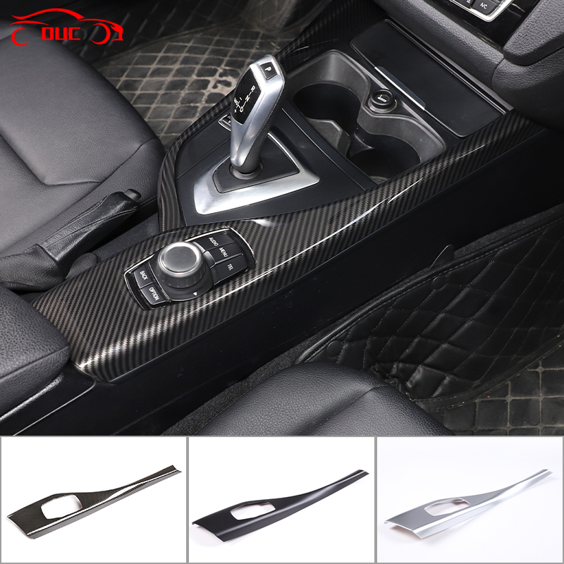 Dla BMW 1 2 serii F20 F21 F22 F23 116I 118I 2012-2019 ABS z włókna węglowego Multimedia przycisk panelowy naklejka na pokrywę akcesoria samochodowe