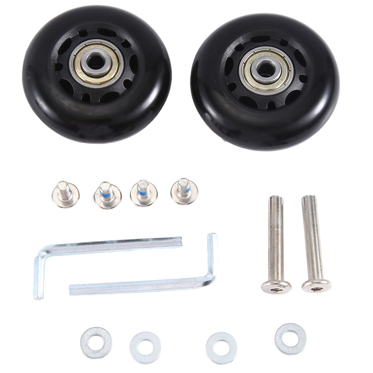 ABQR 60x18mm スーツケース交換用ホイール 2 個セット、PU スイベルキャスターホイール、炭素鋼ベアリング修理キット