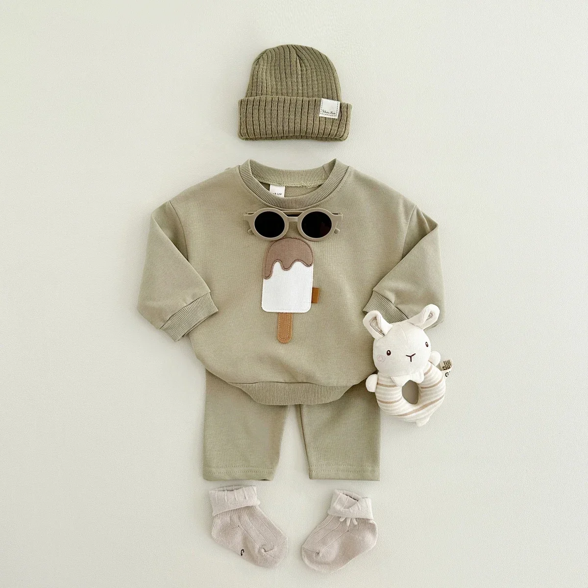 Neue Herbst Baby Jungen Mädchen Kleidung Set Kleinkind Casual Baumwolle Hause Tragen Eis 2PCS Set Lange-Ärmeln Hosen kinder Anzüge