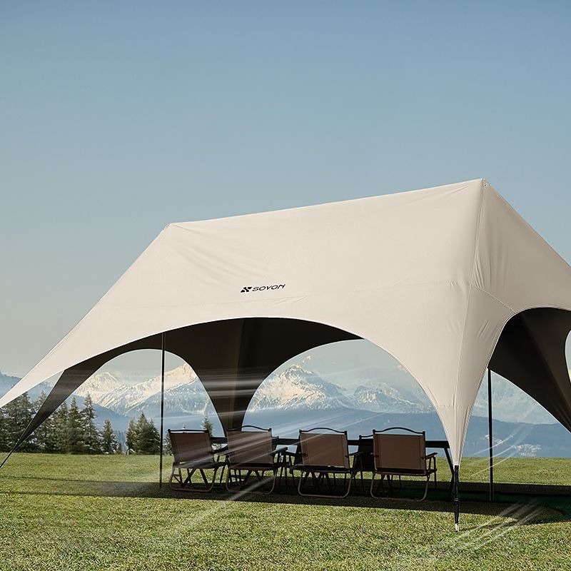 Tragbarer sechseckiger Sonnenschutz für den Außenbereich, Camping, regenfest, schneller Aufbau, Sonnenschutz, professionelle belüftete Outdoor-Produkte