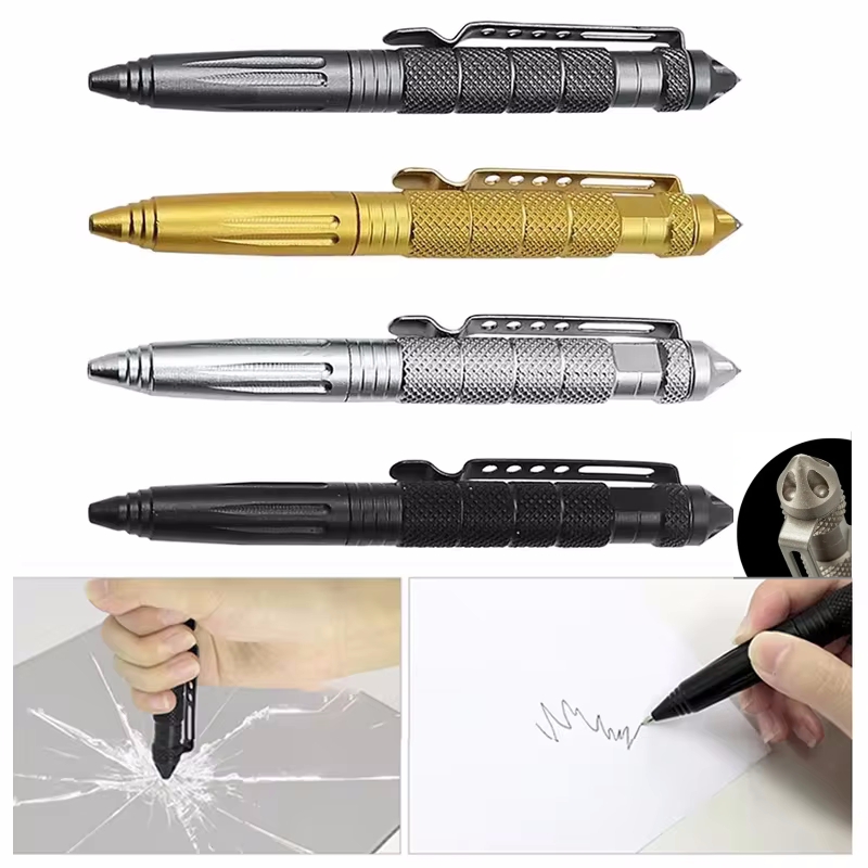 Multifunktionaler taktischer Stift für den Außenbereich, Selbstverteidigung, B2, Wolframstahlkopf, Notfall-Glasbrecher, Schutz, Überleben, EDC-Stift