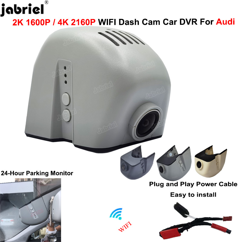 Caméra de tableau de bord DVR de voiture Plug and Play 4K 2160P, pour Audi A3 A4 A5 A6 A7 A8 Q3 Q5 Q7 TT 2004 – 2026, Wifi, enregistreur vidéo