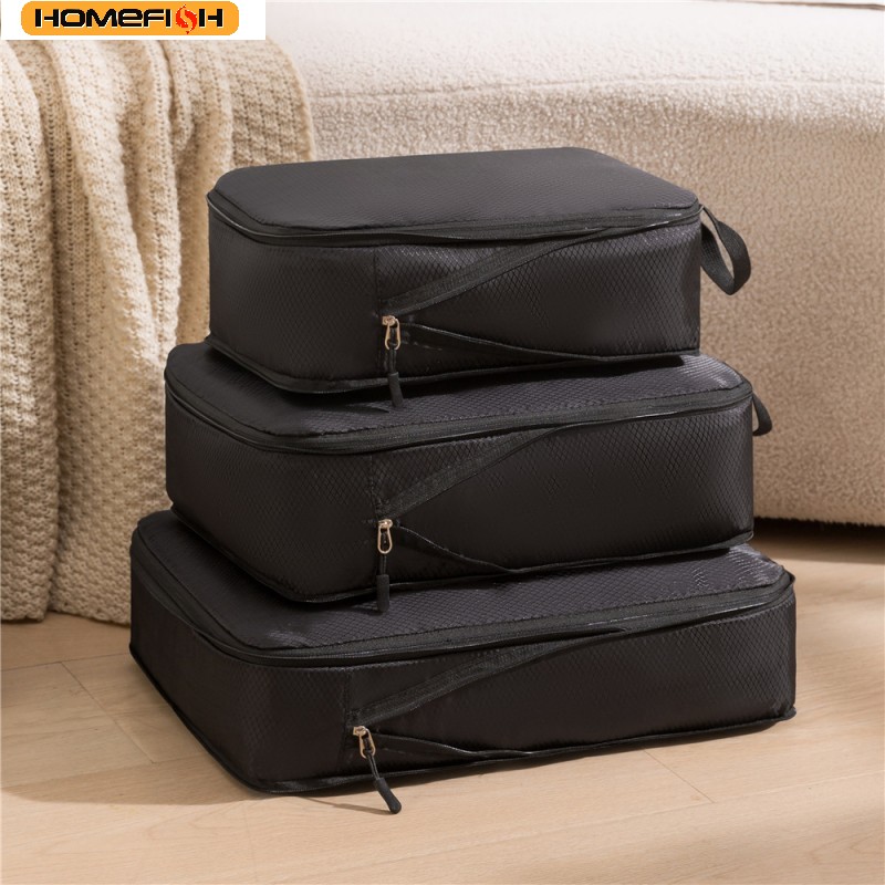 HOMEFISH 3-teiliges Set Reise-Komprimierbare Multifunktionale Aufbewahrungstasche Wasserdichter Koffer Tragbarer Gepäckorganizer