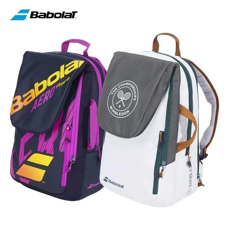 Mochila de tenis Babolat Original, bolsa de tenis Wimbledon PURE WIM, bolsa de 3 raquetas de tenis, compartimento para zapatos separado, bolsa de tenis de playa