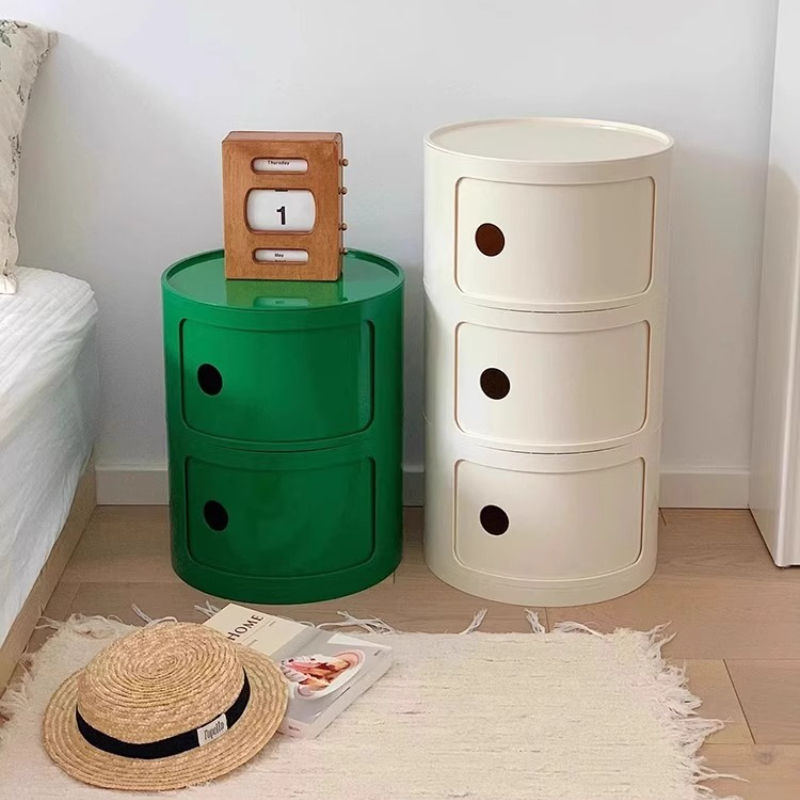 Modern Nordic Round bedside table nordic plastic Bedside cabinet for bedroom small side end table nightstand Storage locker home
