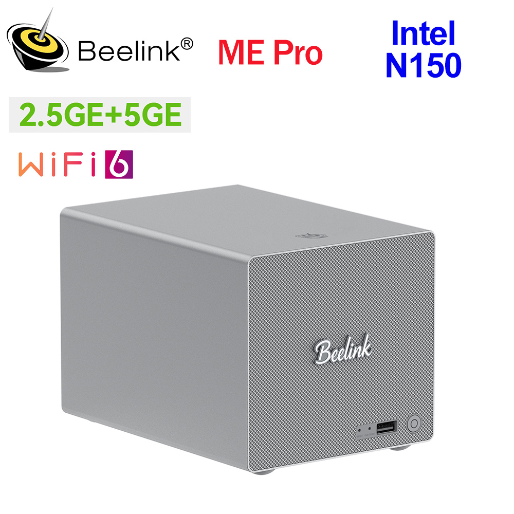 Beelink ME Pro NAS Intel Twin Lake N150 LPDDR5 4800 МГц 16 ГБ 1 ТБ SSD WiFi6 Windows 11 Home Storage VS Mini S12 Pro T8 Pro U59 PC