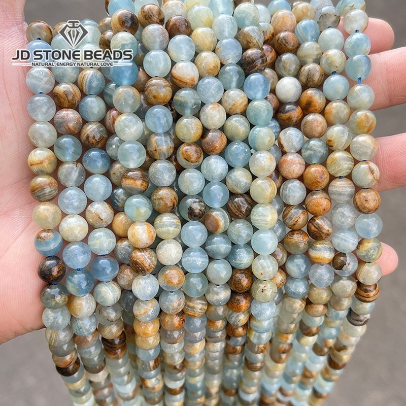 Perles de Calcite bleue naturelle pour la fabrication de bijoux, vente en gros, 15 pouces