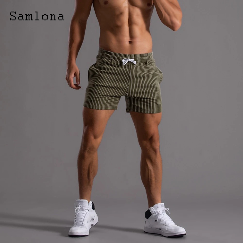 Pantalones cortos informales para hombre, Shorts sexys de ocio, verde y negro, con bolsillos y cordones, a la moda ropa de playa, novedad de verano