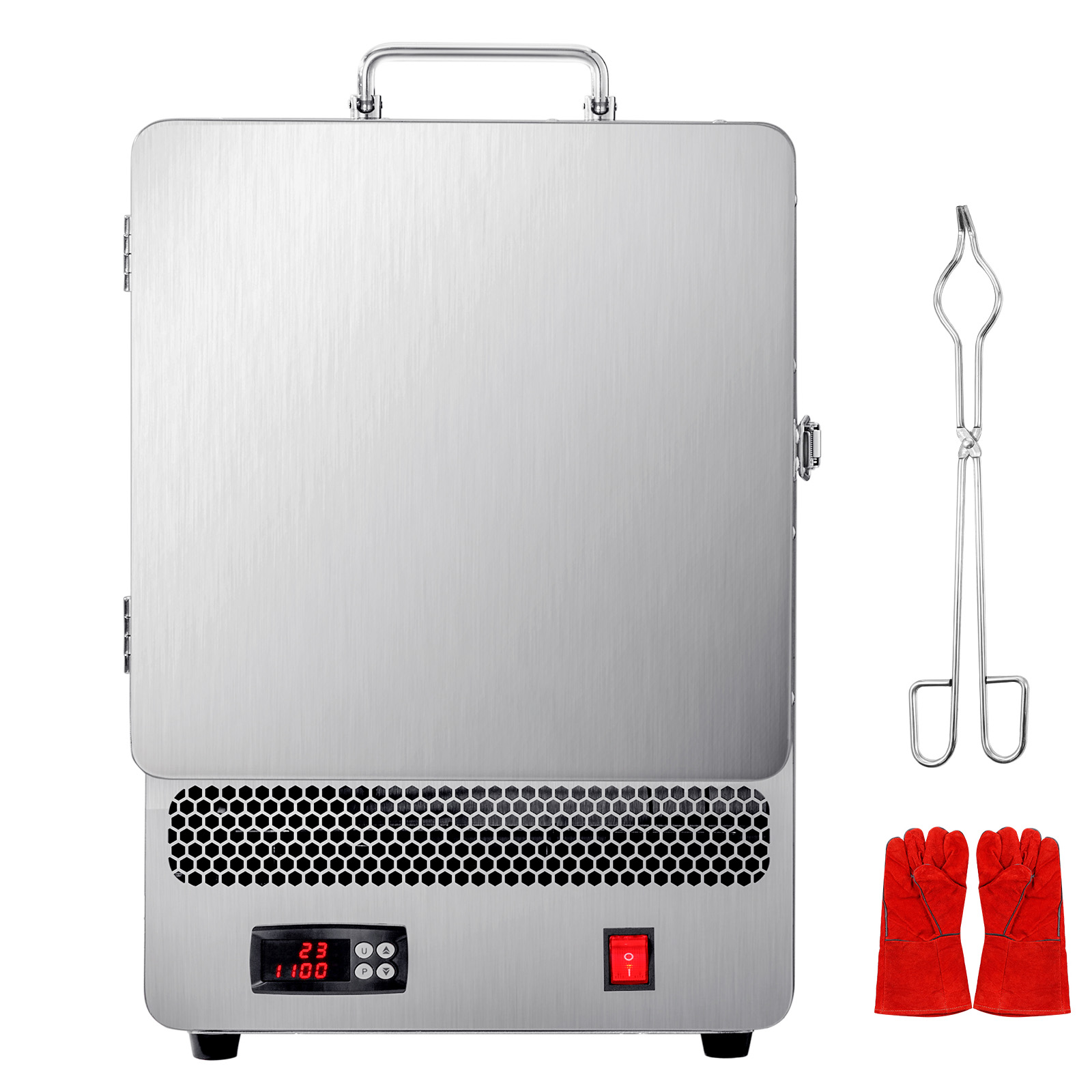 Forno de fusão elétrico SucceBuy 1500W Temperatura máxima 2192 ℉ Argila de metal de aço inoxidável DIY Metal Tempering Vidros em cerâmica