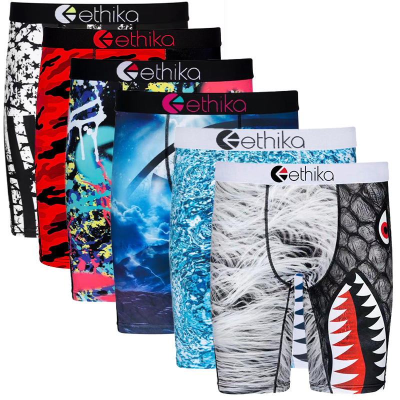 Мужские трусы-боксеры ETHIKA S-XXXL, 1 шт., эластичное нижнее белье из полиэстера, мягкая дышащая повседневная одежда