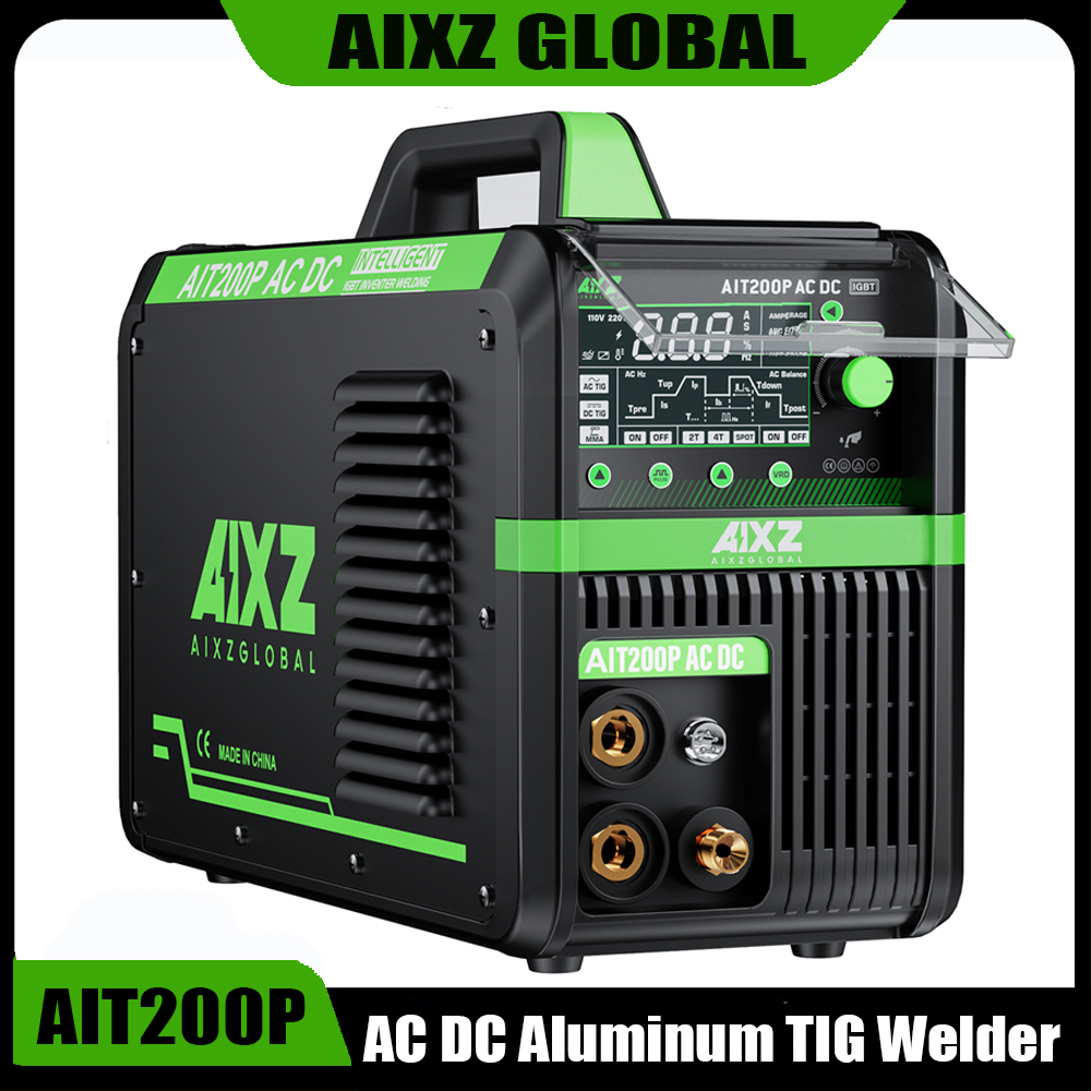 AIXZ 220V 200A 5 en 1 Máquina de Soldar TIG AC/DC para Aluminio, Soldador Multiproceso ARC MMA/Pulsado HF TIG 2T/4T con Arranque en Caliente por Puntos, Arc Force, Anti-Stick, VRD, Soldadores Inverter IGBT AIT200P