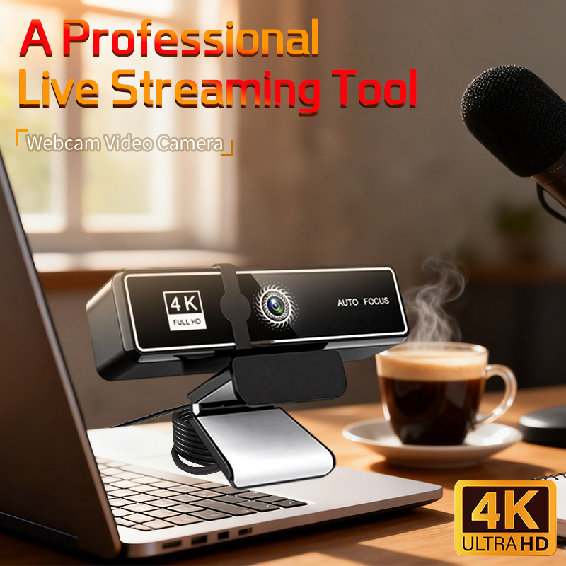 Kamera internetowa 4K z autofokusem, 60 FPS, kamera USB 2K/1080P z wbudowanym podwójnym mikrofonem i osłoną prywatności, do Zoom/Skype, PC/Mac