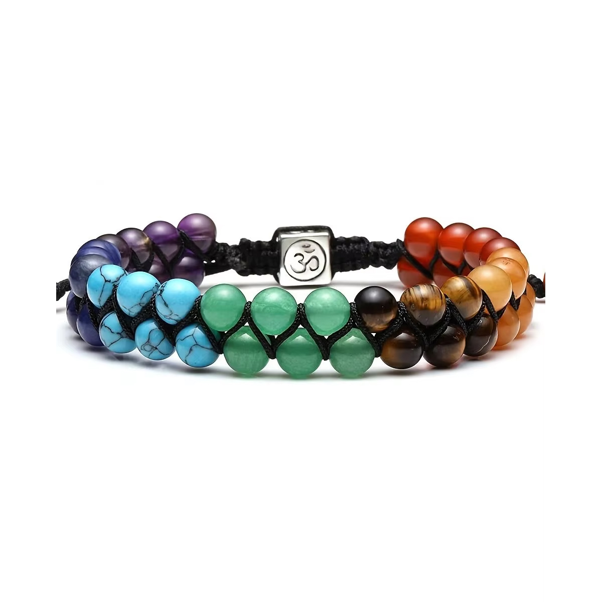 Chakra Treatment สร้อยข้อมือคริสตัลโยคะหินปรับสร้อยข้อมือลูกปัดสมาธิผ่อนคลายความวิตกกังวลสร้อยข้อมือผู้หญิง