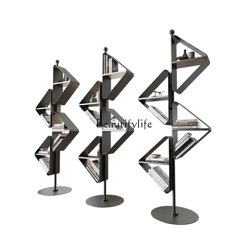PCreative light luxo estante de canto do chão ao teto simples revista vitrine divisória de tela de armazenamento