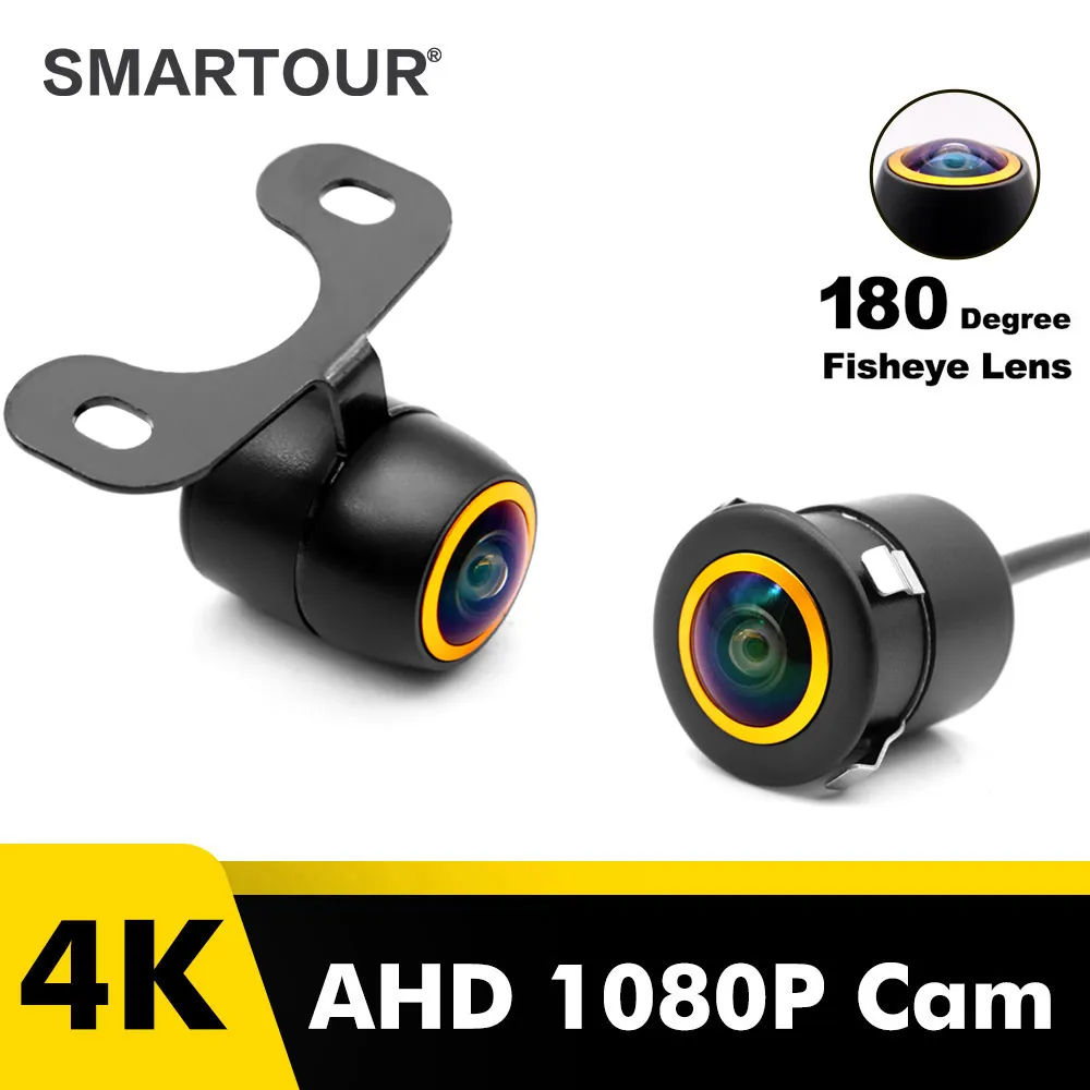 Kamera spion mobil AHD 1080P lensa mata ikan emas kamera cadangan depan mobil Universal kamera 185mm kamera kupu-kupu penglihatan malam pukulan