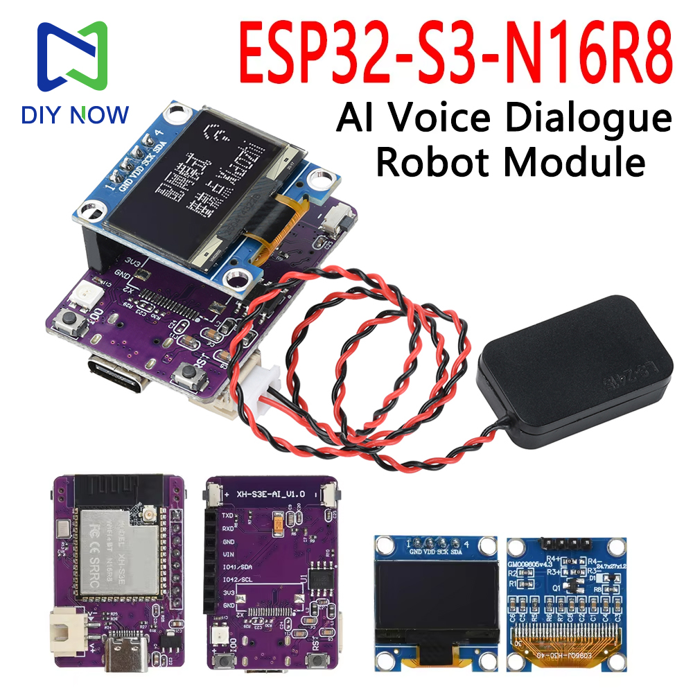 ESP ESP32 S3 N16R8 Макетная плата Xiaozhi AI Голосовой модуль робота с 0,96-дюймовым OLED-экраном Интерфейс Type-c