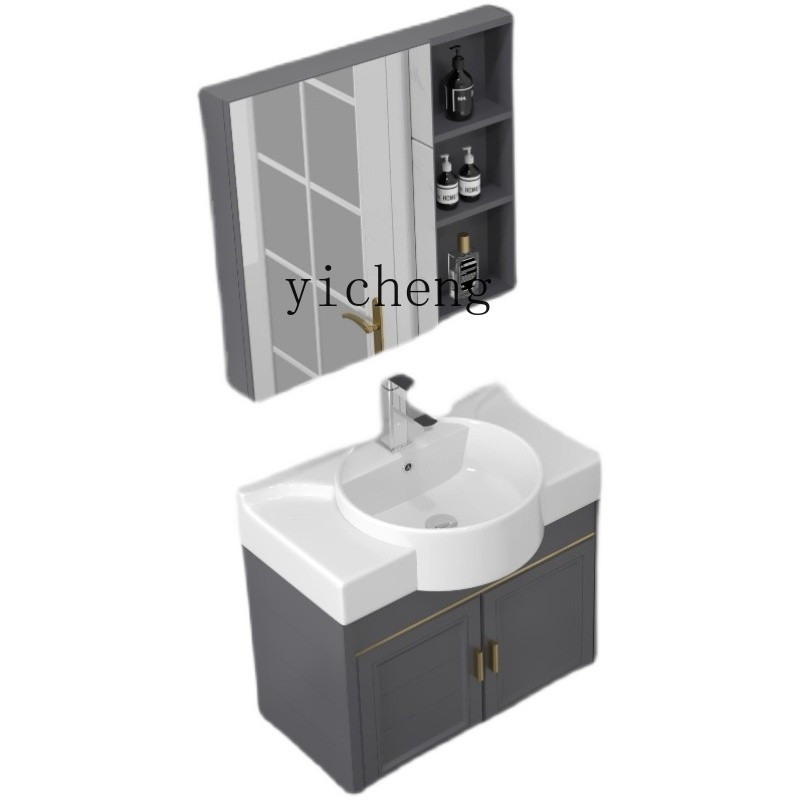 XL aluminium sempit dan panjang perut besar kabinet kamar mandi kombinasi bak cuci Washstand satu wastafel keramik