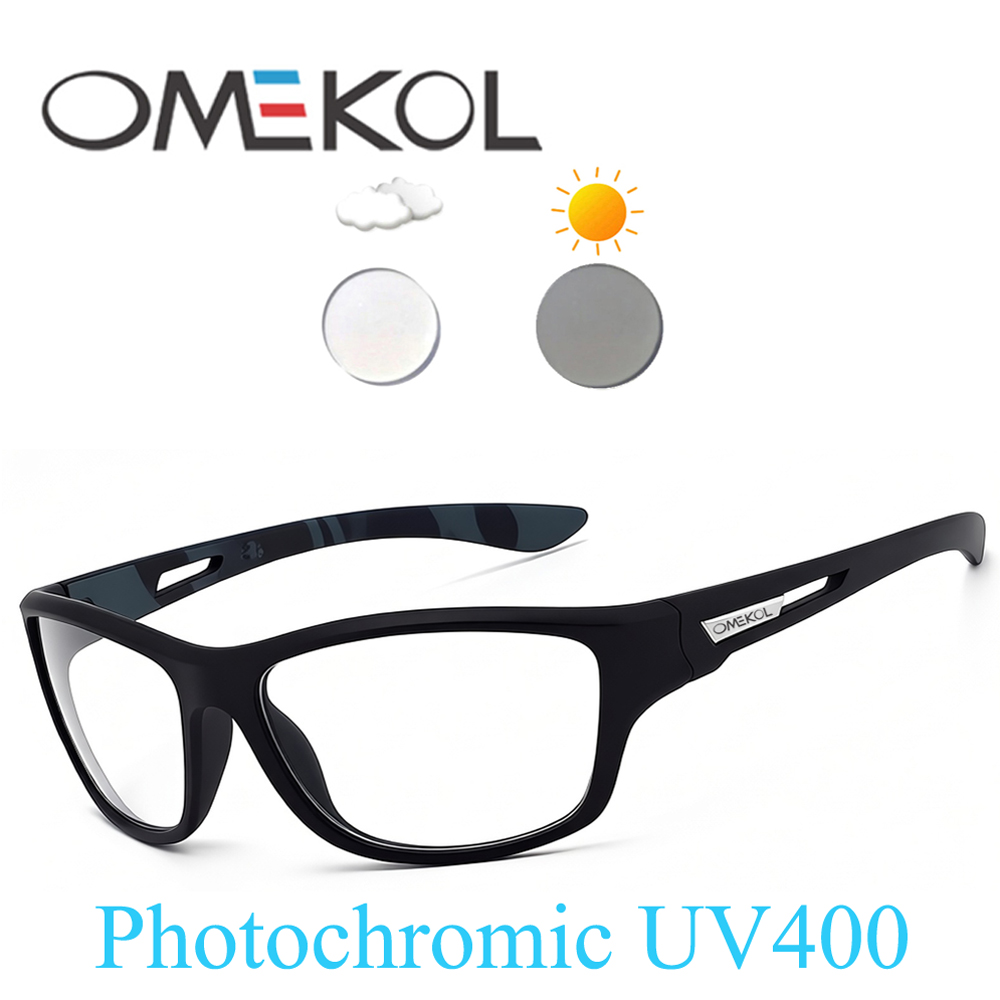 Gafas de Ciclismo Fotocromáticas OMEKOL para Hombre y Mujer, Gafas de Sol para Deportes al Aire Libre, Senderismo, Correr, Ciclismo, Motociclismo