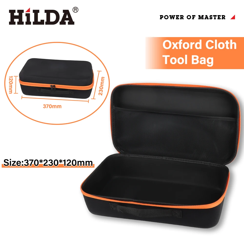 Hilda caixa de ferramentas à prova d'água, grande capacidade, furadeira elétrica, bolsa de transporte, pano oxford, para eletricista, hardware, bolsa de ferramentas à prova de choque