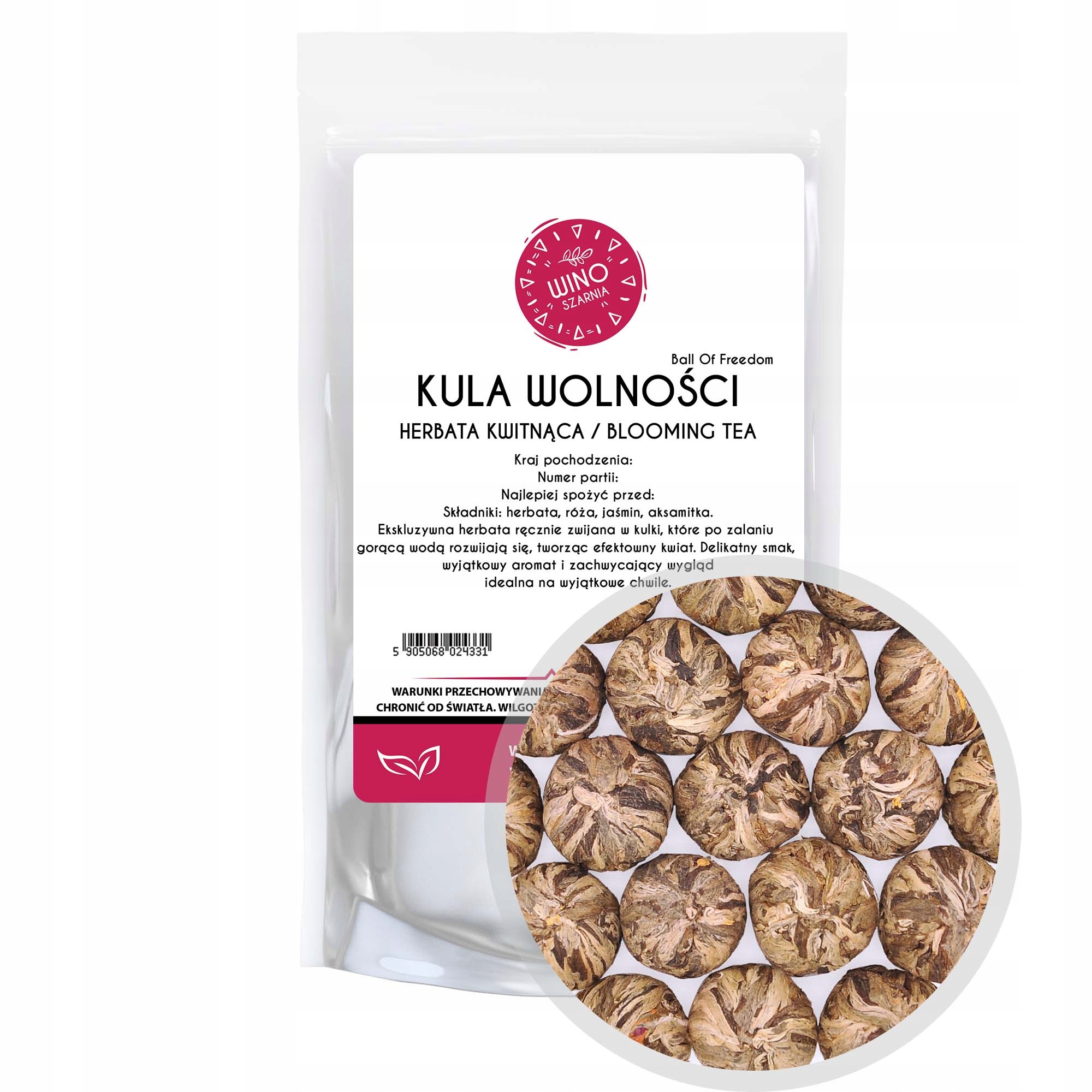 Herbata kwitnąca zielona Kula Wolności - Ball Of Freedom - 1szt 33.00