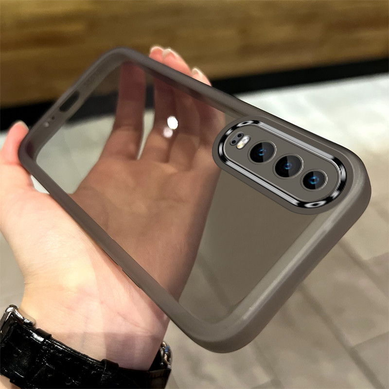 Per Huawei P30 Custodia con pellicola protettiva per lenti trasparenti per Huawei ELE-L09, ELE-L29 Cover antiurto in silicone morbido color caramello
