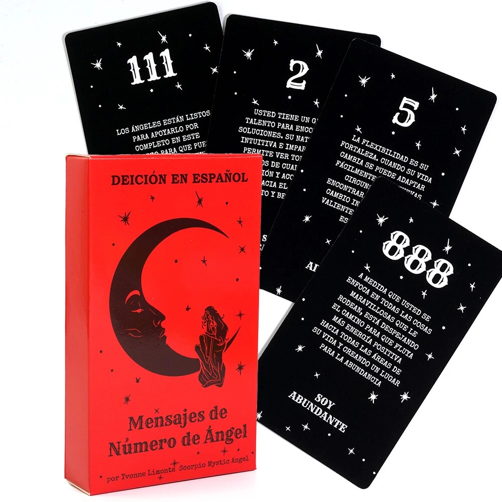 Oráculo En Espa?OL, mensajes de número de? Ngel, 53 cartas, números angelicales หมายเลขนางฟ้าข้อความไพ่ทาโรต์ในอนาคต
